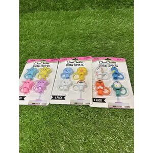 Lot Of 3 Char Charms 4 Pack Straw Toppers UNICORN RAINBOW STAR  Mystic Animals